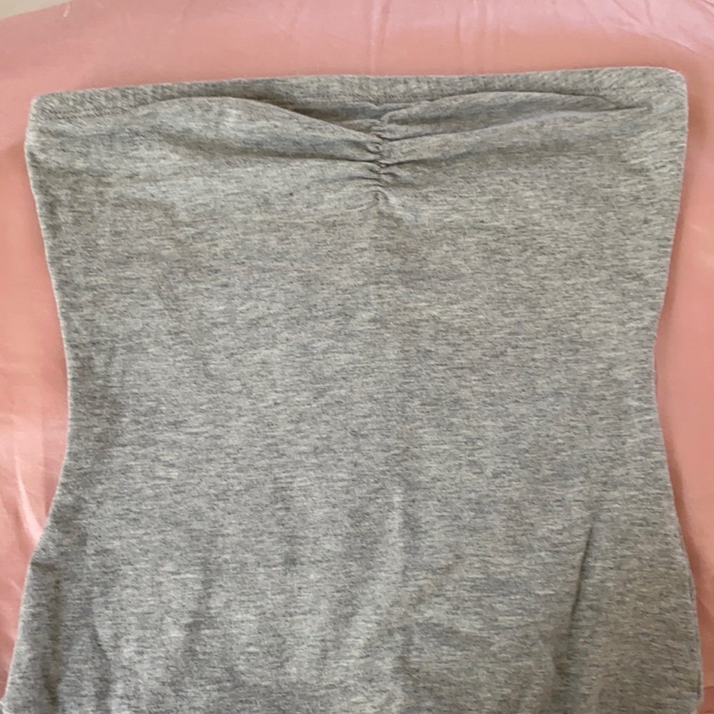 grey ruched bodysuit